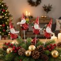 Lot de 4 Figurines Gnomes de Noël sur Pique – Décoration Festive 7 cm | Floristik24.fr