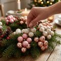 Boules de Noël Mini en Verre Rose et Crème Ø25mm - Lot de 140 | Floristik24.fr