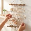 Plaque décorative murale filet de pêche en jute avec coquillages 25×55 cm | Floristik24.fr