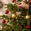 Décorations de Noël cœur et étoile dorés en métal – Set de 4 | Floristik24.fr