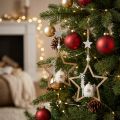 Décoration étoile de Noël en bois avec figure et sapins – Lot de 4 | Floristik24.fr