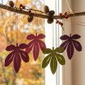 Suspensions décoratives en bois, feuilles d'automne, rose, violet, vert, 12 x 10 cm, lot de 12 | Floristik24.fr