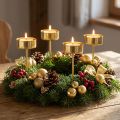 Lot de 8 supports à bougies chauffe-plat dorés avec pique Ø4cm | Floristik24.fr