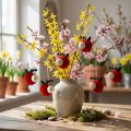 Coccinelles décoratives à suspendre en pompons et bois - Lot de 9 - 5,5 cm | Floristik24.fr