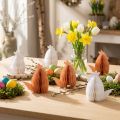 Décorations Poules en Papier Nid d'Abeille Blanc et Orange 5,5×3,5×6 cm - Lot de 6 | Floristik24.fr