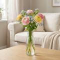 Vase en verre transparent de style rétro, Ø 8 cm, hauteur 22 cm | Floristik24.fr