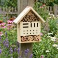 Hôtel à insectes en bois de sapin naturel avec toit 23,5 cm | Floristik24.fr