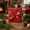 Ruban de Noël Ruban Joyeux Noël Rouge Or 10mm 20m | Floristik24.fr