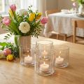 Set de 6 photophores en verre transparent Ø9,5cm H9cm | Floristik24.fr
