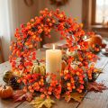 Couronne Décorative de Baies Artificielles Rouge et Orange Ø30cm | Floristik24.fr