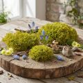 Lot de 3 coussins de mousse artificielle vert et brun, 10/12/14 cm | Floristik24.fr
