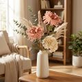 Chrysanthèmes artificiels saumon rosé Ø13cm L72cm - Lot de 2 | Floristik24.fr