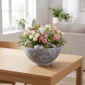 Coupe décorative ronde en plastique gris et noir Ø35cm x H18cm | Floristik24.fr