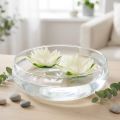 Lot de 2 nénuphars artificiels crème Ø15 cm décoratifs et flottants | Floristik24.fr