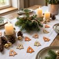 Décoration à Parsemer Sapins de Noël en Bois Orange 4 cm – Lot de 72 | Floristik24.fr
