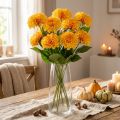 Dahlia artificiel décoratif jaune et orange 50 cm | Floristik24.fr