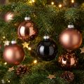Boules de Noël en verre argentées et abricot Ø6 cm - Lot de 24 | Floristik24.fr