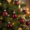 Boules en verre Noël en mélange Bordeaux Ø3cm 22 pcs | Floristik24.fr