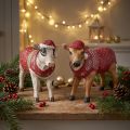 Figurines décoratives vaches de Noël avec bonnet rouge et pull, lot de 2, 15,5 cm | Floristik24.fr