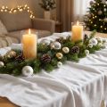 Floristik24 Chemin de table enneigé blanc 100×270 cm pour décoration hivernale