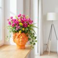 Pots de fleurs décoratif en forme de tête, orange 13,5 x 13 x 14 cm | Floristik24.fr