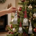 Décorations en Bois Père Noël - Lot de 8 Suspendus | Floristik24.fr