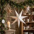 Décoration étoile en papier et jute 75×20cm blanc pour suspendre | Floristik24.fr