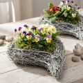 Cœur déco à planter en bois blanc avec film plastique, lot de 4, 15cm x 23cm x 5cm | Floristik24.fr