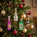 Lot de 4 décorations de Noël bouteilles en verre 7 cm assorties | Floristik24.fr