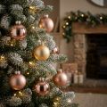 Boules de Noël en verre, doré et rosé, Ø 4 cm, set de 24 | Floristik24.fr