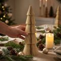 Sapin de Noël en Papier Crème et Or H30cm | Floristik24.fr