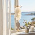 Décoration suspendue maritime en coquillages Capiz et bois avec motif poisson blanc 39 cm | Floristik24.fr
