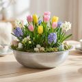 Bol en métal aspect usé bol métal argenté Ø36cm H9,5cm | Floristik24.fr