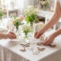 Lot de 48 papillons en bois blanc et naturel 3 à 4,5 cm | Floristik24.fr