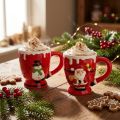 Lot de 2 tasses de Noël en céramique motif Père Noël et bonhomme de neige 10,5 cm | Floristik24.fr