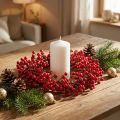 Couronne décorative artificielle rouge 30 cm | Floristik24.fr