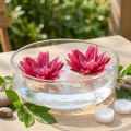 Lot de 2 nénuphars artificiels décoratifs fuchsia Ø15 cm | Floristik24.fr