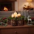 Pot de plantation en forme d'étoile en pommes de pin 30cm naturel | Floristik24.fr
