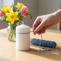 Fil déco bleu en jute et laine de mouton - 55m | Floristik24.fr
