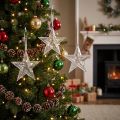 Lot de 6 étoiles transparentes à suspendre en plastique 15 cm – Décoration de Noël | Floristik24.fr