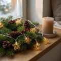 Guirlande lumineuse LED étoiles dorées avec timer, intérieur, 1,90 m | Floristik24.fr