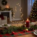 Sapin de Noël LED en métal, 47 cm, éclairage micro-LED blanc chaud, décoration de table intérieure | Floristik24.fr