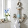 Ancre murale en bois avec corde, décoration maritime vintage, H39 cm | Floristik24.fr