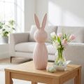 Figurine décorative lapin en céramique rose 22 cm | Floristik24.fr