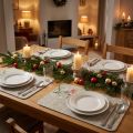 Lot de 4 sets de table en feutre gris avec motif rouge-gorge de Noël 40×30 cm | Floristik24.fr