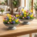 Assiette déco Petit plateau sur pied Métal Gris clair Ø14cm 2pcs | Floristik24.fr