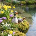 Figurines décoratives canards en céramique marron et vert 15 cm - Lot de 2 | Floristik24.fr