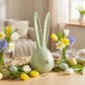 Figurine tête de lapin en céramique mint et doré craquelé 16,5x16x40cm | Floristik24.fr
