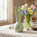 Tête de lapin décorative en céramique vert menthe et or effet craquelé H28 cm | Floristik24.fr