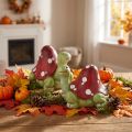 Sculptures tortues décoratives avec chapeau champignon en résine - Lot de 2 | Floristik24.fr